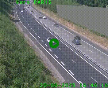 Caméra routière sur l'autoroute A20 à Saint-Pardoux-l'Ortigier, à la jonction avec l'A89. Vue orientée vers Paris