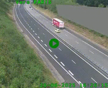 Caméra routière sur l'autoroute A20 à Saint-Pardoux-l'Ortigier, à la jonction avec l'A89. Vue orientée vers Paris