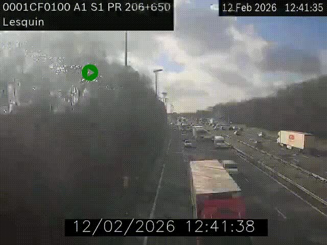 Webcam autoroute A1 à hauteur de Lesquin. Vue orientée vers Lille