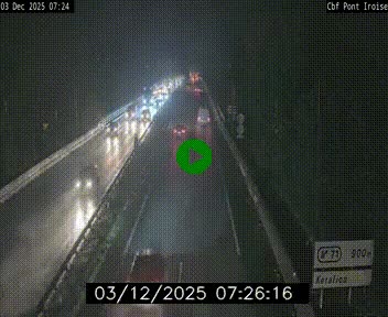Webcam sur la N165 après le Pont de l'Iroise, à l'entrée de Brest