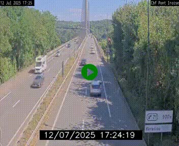 Webcam sur la N165 après le Pont de l'Iroise, à l'entrée de Brest