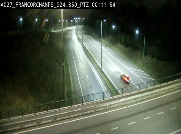 Webcam E42 (A27) dans les Ardennes à Francorchamps, à proximité du circuit de Spa. Vue orientée vers Liège