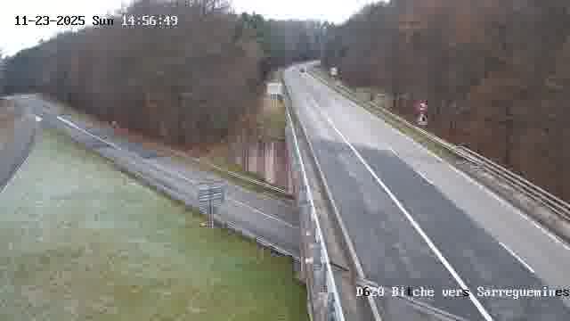 Webcam sur la D620, sur le contournement de Bitche. Vue orientée vers Sarreguemines