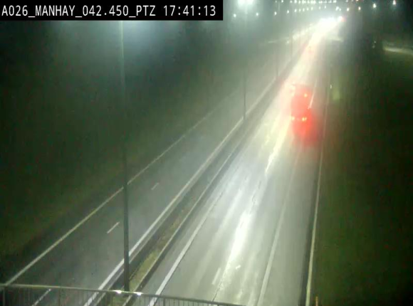 Webcam autoroute A26/E25 à hauteur de Manhay, à la jonction avec la N651 en direction de Liège - BK 42.4