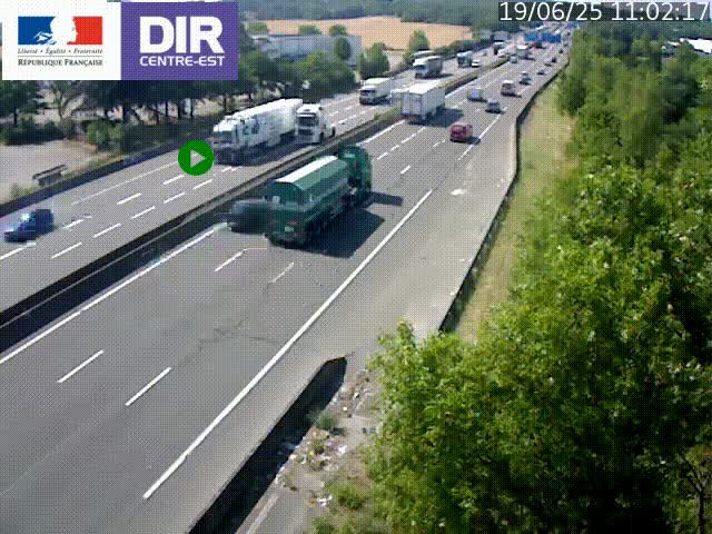 Caméra de circulation à Saint-Priest à la jonction entre l'A43 et l'A46 en direction de Marseille