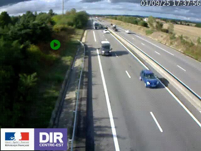 Webcam sur le contournement de Valence, sur la Nationale 7, à la jonction avec la N532, caméra orientée vers Grenoble