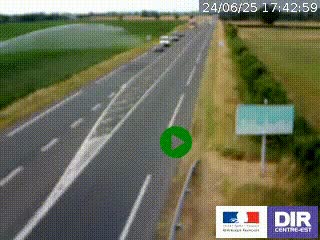 Webcam routière sur la RN7 à hauteur de Toulon-sur-Allier, entre Moulins et Vichy