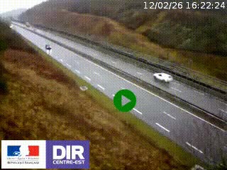 Webcam au niveau du col de Bois Clair à hauteur de Cluny sur la N79. Vue orientée vers Mâcon