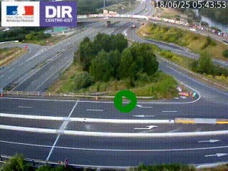 Webcam traffic à Grenoble-sud sur l'autoroute A480. Vue orientée vers l'entrée et la sortie de Grenoble