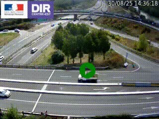 Webcam traffic à Grenoble-sud sur l'autoroute A480. Vue orientée vers l'entrée et la sortie de Grenoble