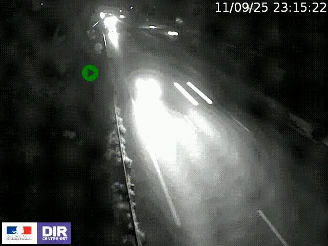 Webcam à Bron sur l'A43 à la jonction avec le boulevard périphérique de Lyon (D383). Vue orientée vers Lyon