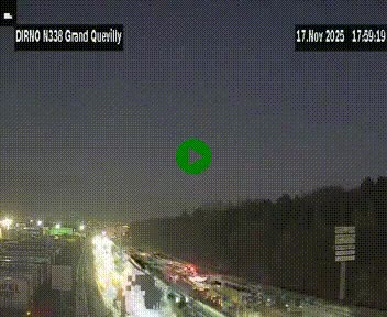 Webcam routière sur N338 à hauteur de Grand-Quevilly en périphérie de Rouen. Vue orientée vers Rouen