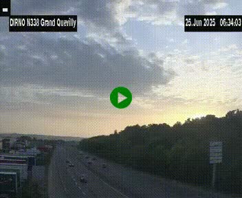 Webcam routière sur N338 à hauteur de Grand-Quevilly en périphérie de Rouen. Vue orientée vers Rouen