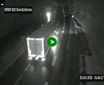 Webcam routière à hauteur de Bois-Guillaume en périphérie de Rouen. Vue orientée vers Rouen