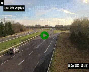 Webcam autoroute A150 à hauteur de La Vaupalière en périphérie de Rouen. Vue orientée vers Rouen