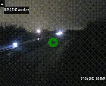 Webcam autoroute A150 à hauteur de La Vaupalière en périphérie de Rouen. Vue orientée vers Rouen
