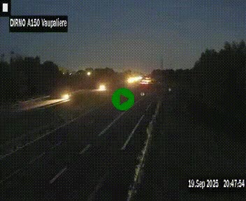 Webcam autoroute A150 à hauteur de La Vaupalière en périphérie de Rouen. Vue orientée vers Rouen