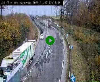 Webcam en haut de la Côte des Carreaux sur la N31 à Avesnes-en-Bray. Vue orientée vers Rouen