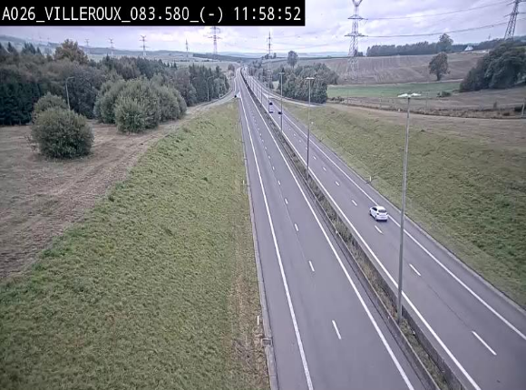 Webcam autoroute A26/E25 à hauteur de Vaux-sur-Sûre, à la jonction avec la N85 en direction de Liège - BK 83.6