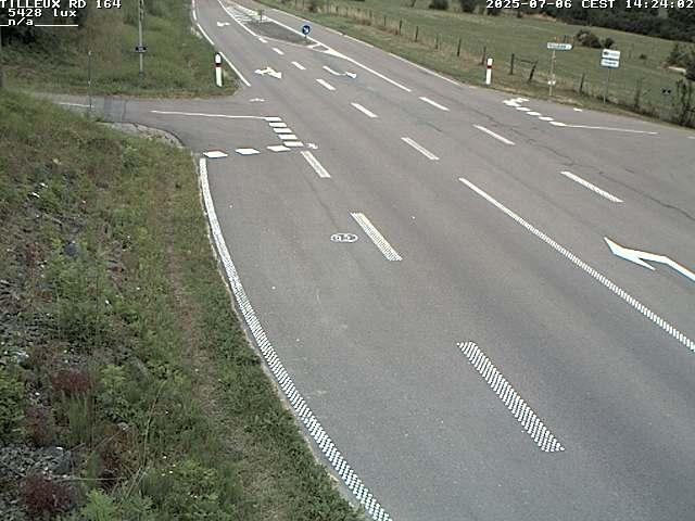 Webcam sur la RD164 à Tilleux. Vue orientée vers Neufchâteau