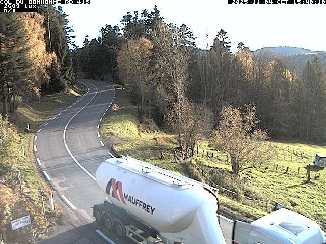 Caméra à proximité du col du Bonhomme sur la D415 à Plainfaing vers l'Alsace