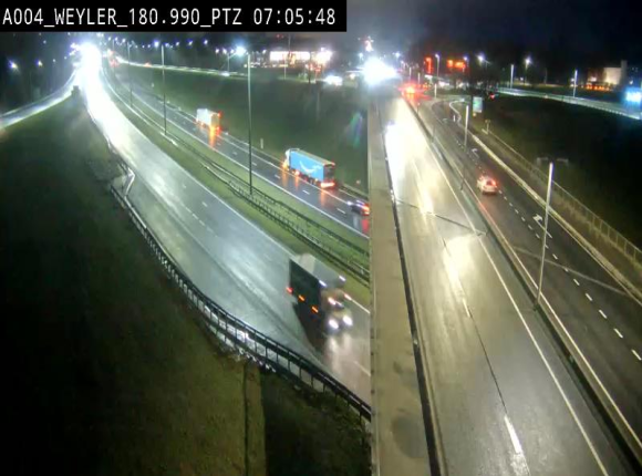 Webcam à la jonction entre la N81 et l'E411 à hauteur de la sortie 32 Longwy/Messancy à Arlon. Vue orientée vers Bruxelles