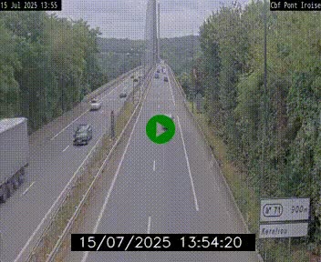 Webcam sur la N165 après le Pont de l'Iroise, à l'entrée de Brest