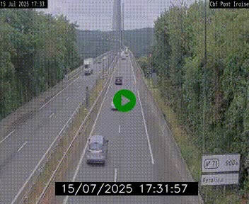 Webcam sur la N165 après le Pont de l'Iroise, à l'entrée de Brest