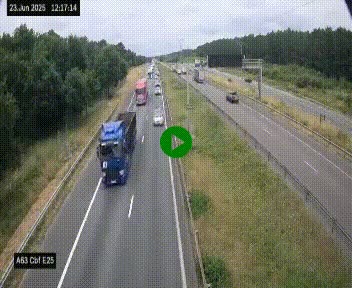 Webcam autoroute A63 en périphérie de Bordeaux au sud-est de la ville, en provenance du bassin d'Arcachon. Vue orientée vers Bordeaux