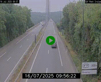 Webcam sur la N165 après le Pont de l'Iroise, à l'entrée de Brest