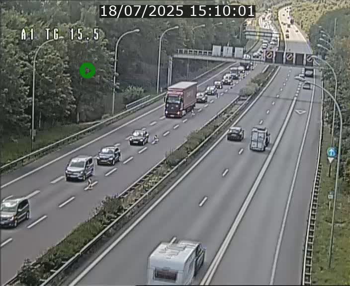 Traffic live webcam Luxembourg Munsbach - A1 direction Luxembourg - BK 15.5