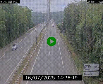 Webcam sur la N165 après le Pont de l'Iroise, à l'entrée de Brest