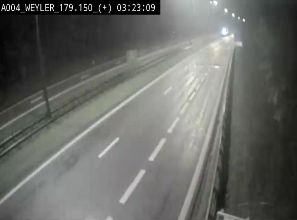 Webcam entre la sortie Arlon et la sortie Weyler sur l'E411. Vue orientée vers Luxembourg