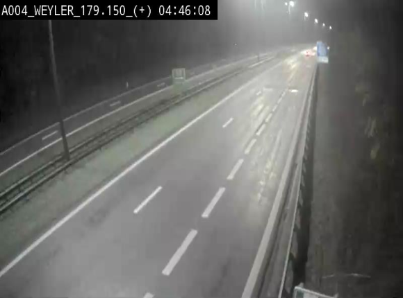 Webcam entre la sortie Arlon et la sortie Weyler sur l'E411. Vue orientée vers Luxembourg