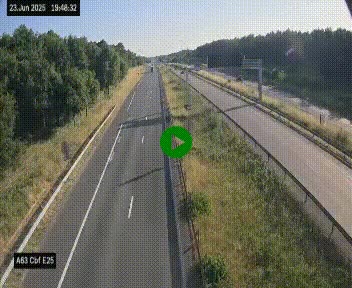 Webcam autoroute A63 en périphérie de Bordeaux au sud-est de la ville, en provenance du bassin d'Arcachon. Vue orientée vers Bordeaux