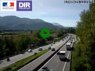 Caméra trafic à Meylan sur la Rocade-Sud de Grenoble en direction d'Aix-en-Provence