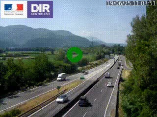 Caméra trafic à Meylan sur la Rocade-Sud de Grenoble en direction d'Aix-en-Provence