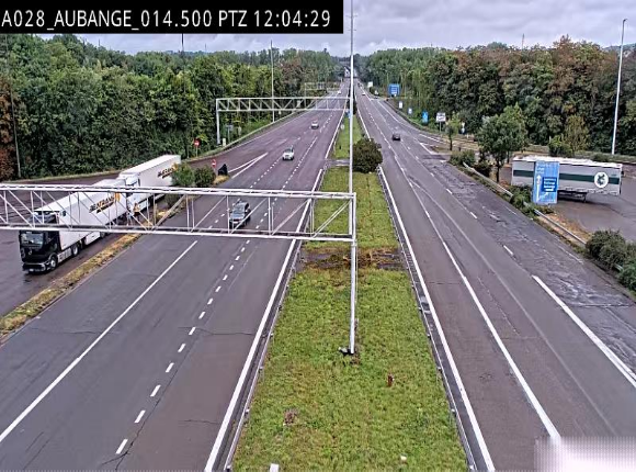 Webcam autoroute Belgique - Aubange - A28 direction Arlon - BK 14