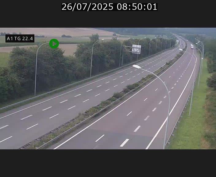 Traffic live webcam Luxembourg Flaxweiler - A1 direction Luxembourg - BK 22.4