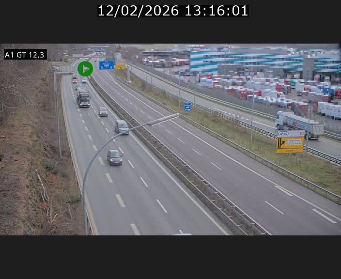 Traffic live webcam Luxembourg Senningerberg - A1 direction Allemagne - BK 12.3