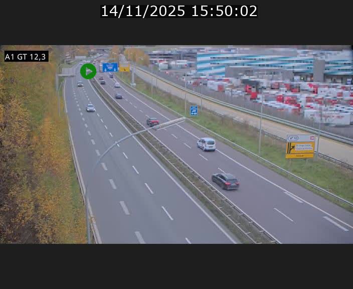 Traffic live webcam Luxembourg Senningerberg - A1 direction Allemagne - BK 12.3