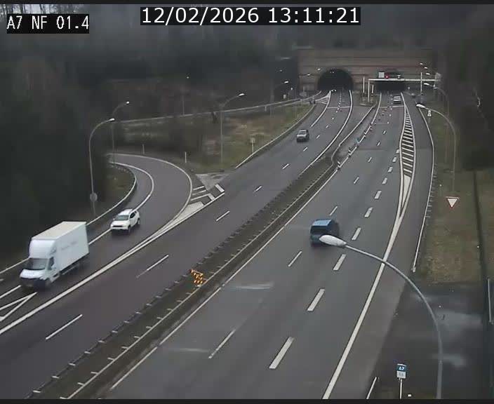 Caméra autoroute Luxembourg A7 - Echangeur Waldhaff - direction Tunnel Stafelter