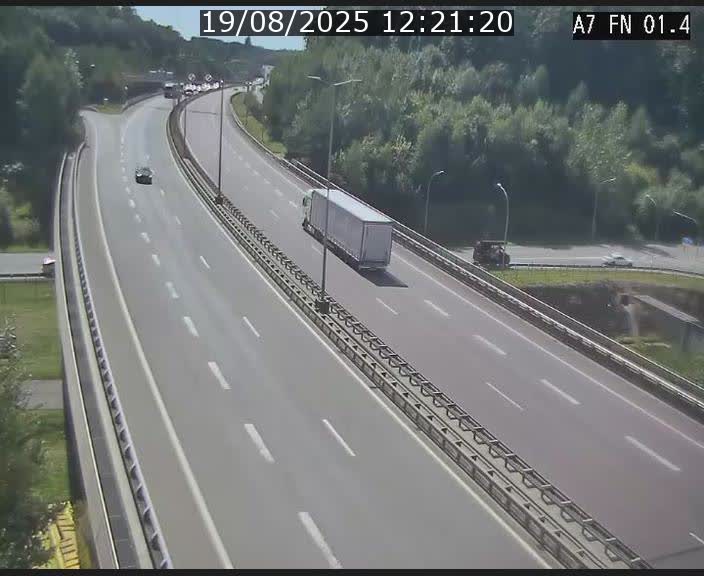 Caméra autoroute Luxembourg A7 - Tunnel Stafelter - direction Echangeur Grünewald