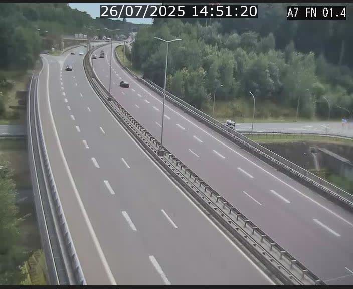 Caméra autoroute Luxembourg A7 - Tunnel Stafelter - direction Echangeur Grünewald