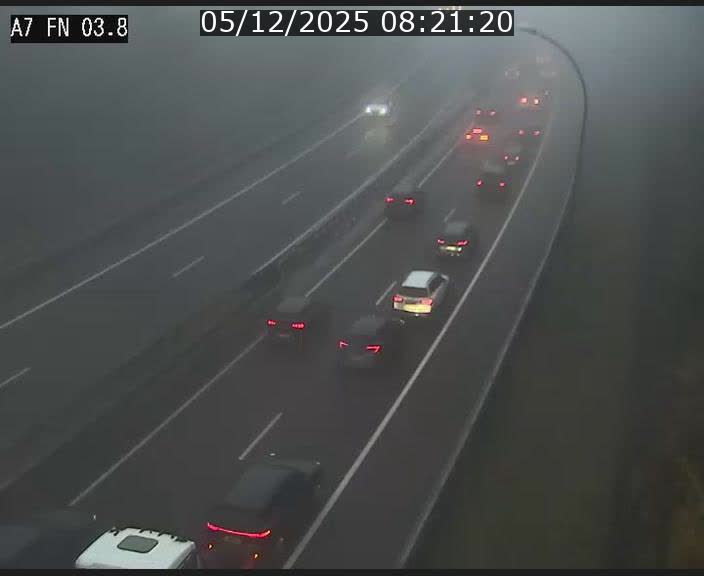 Caméra autoroute Luxembourg A7 - Passage à gibier Rëngelbour - direction Tunnel Stafelter