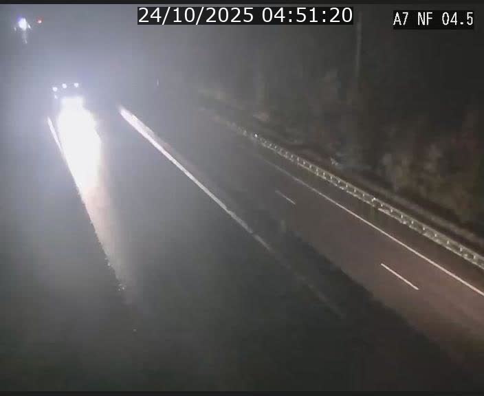 Caméra autoroute Luxembourg A7 - Passage à gibier Rëngelbour - direction Tunnel Grouft