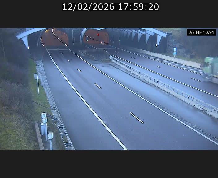 Caméra trafic Luxembourg - A7, Tunnel Gousselerbierg, entrée sud, direction Mersch