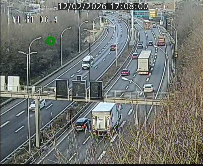Traffic live webcam Luxembourg Hamm - A1 direction Sandweiler - BK 6.4