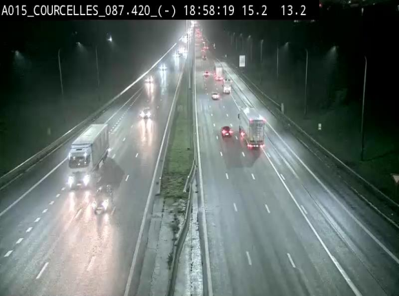 Webcam autoroute Belgique - Viesville - E42 direction Mons - BK 84.35