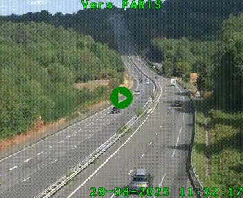 Caméra routière sur l'autoroute A20 à Bessines-sur-Gartempe. Vue orientée vers Paris